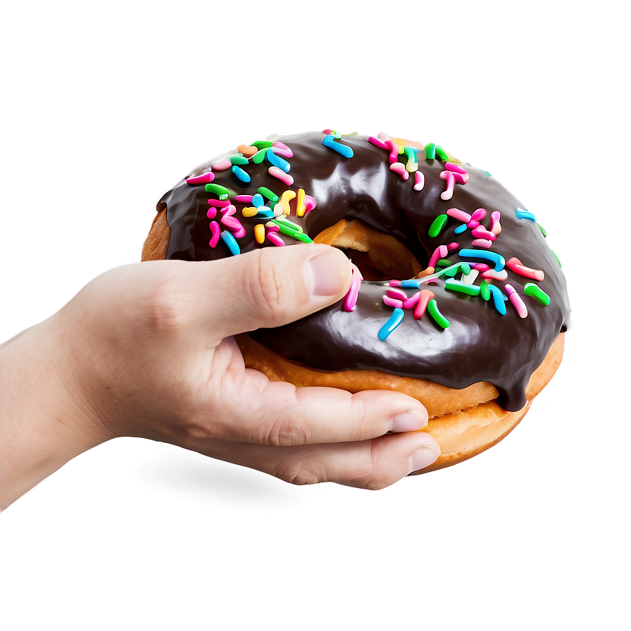 Hand Holding Doughnut Png 06122024