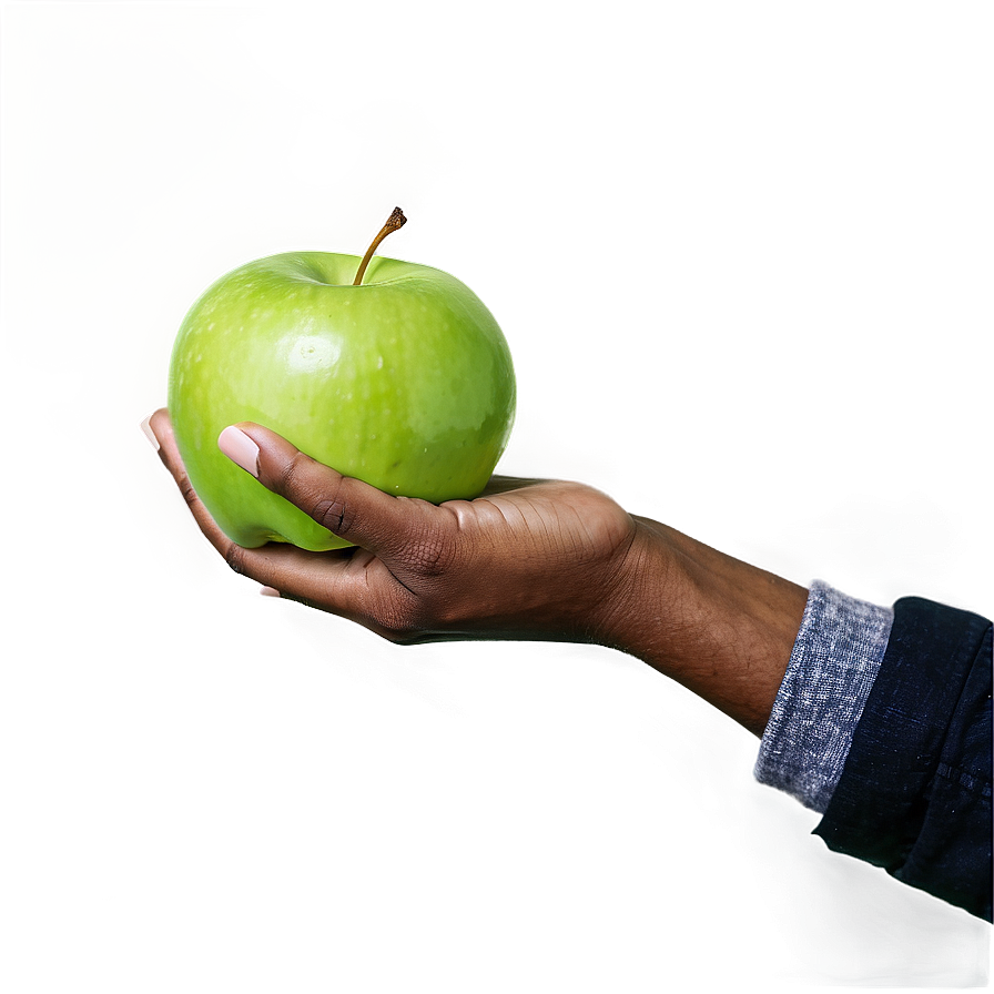 Hand Holding Green Apple Png 38