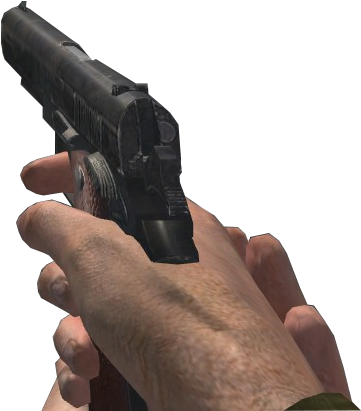 Hand Holding Gun_ Closeup