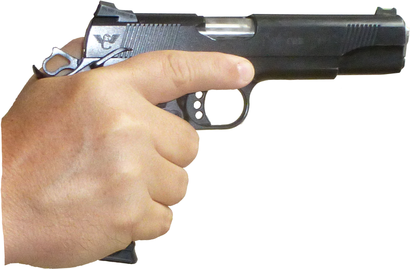 Hand Holding Gun Isolated