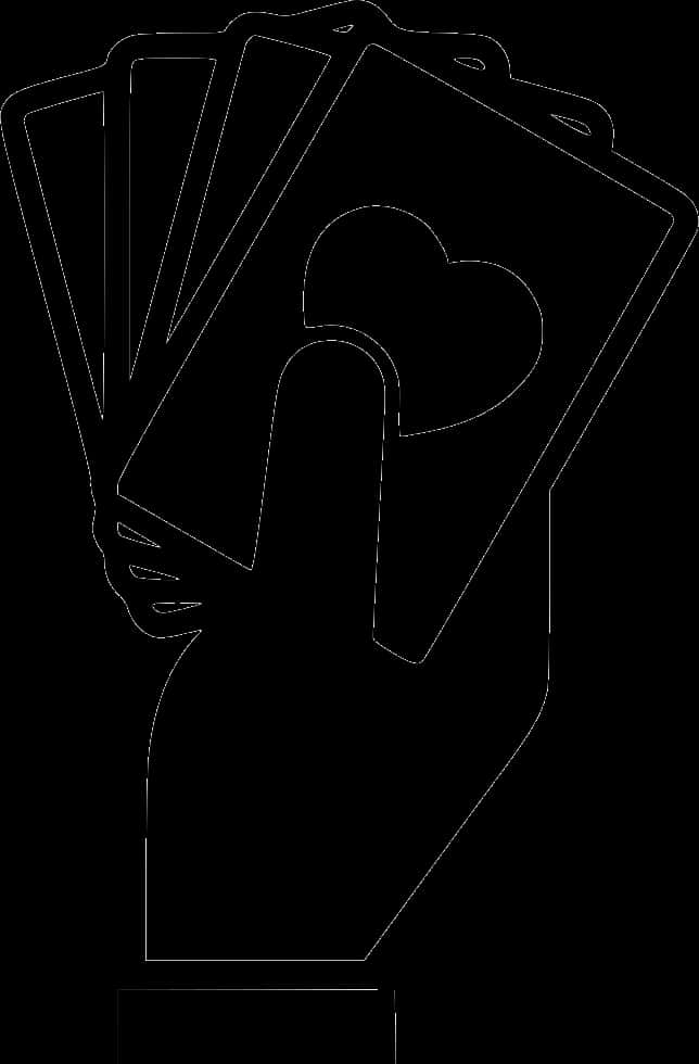 Hand Holding Playing Cards Silhouette