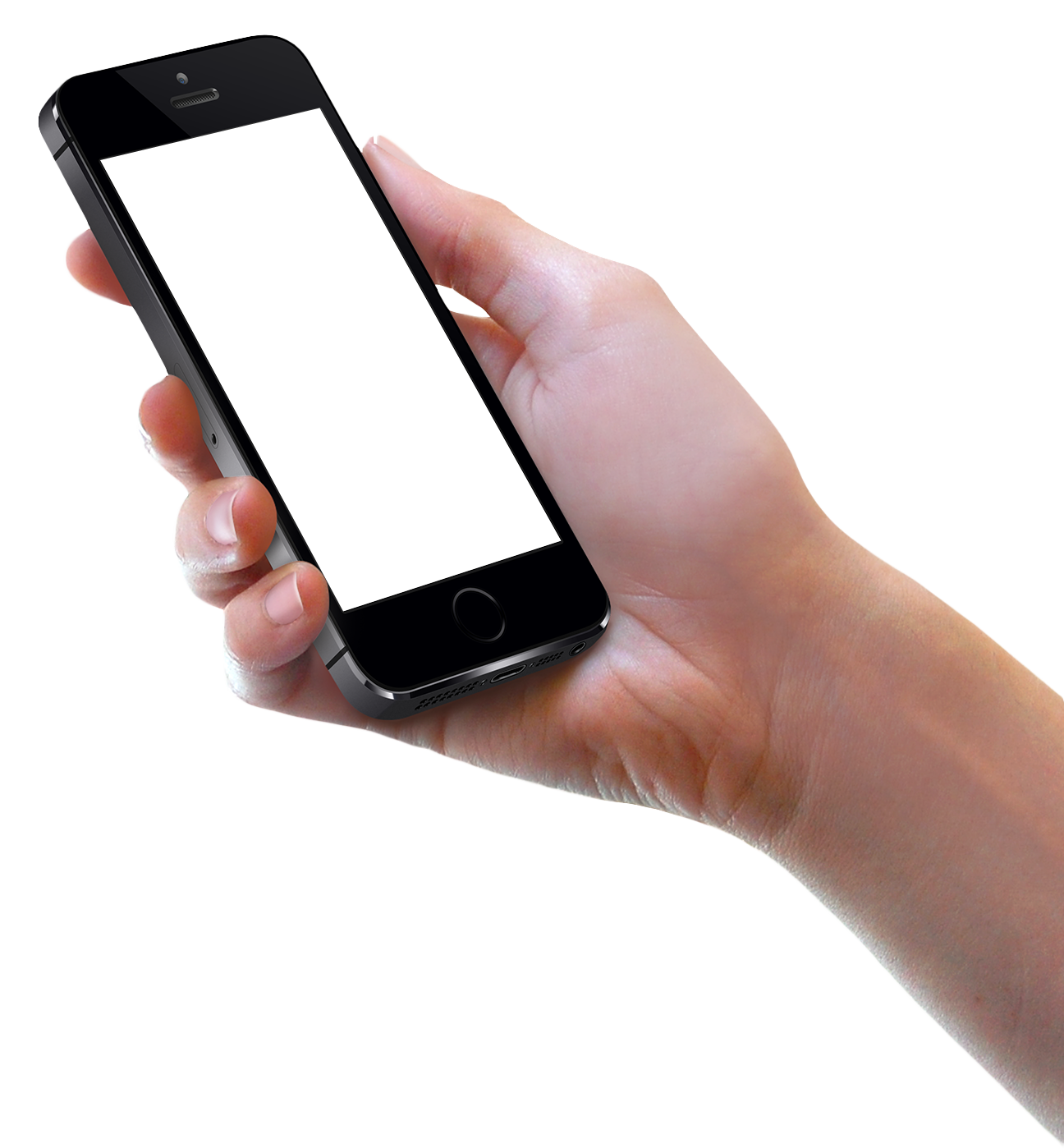 Hand Holding Smartphone Isolated