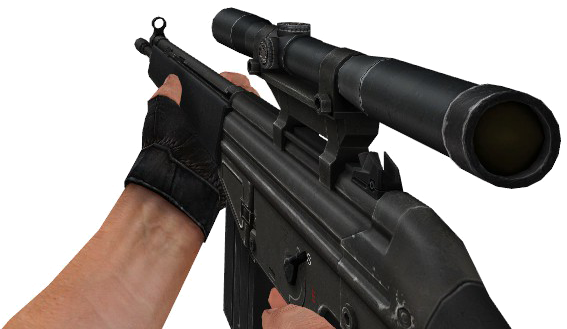 Hand Holding Sniper Rifle