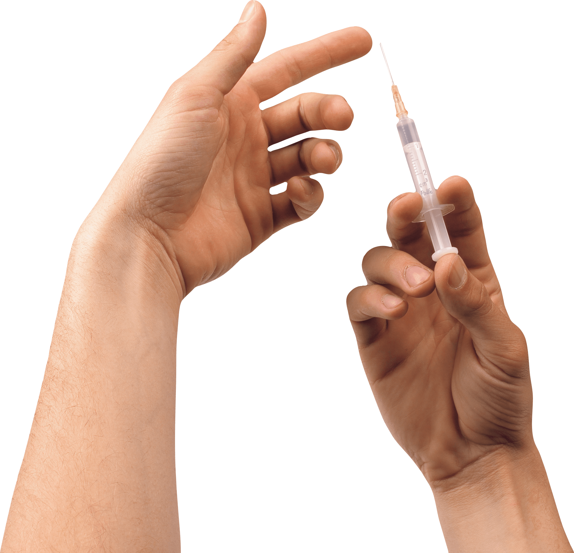 Hand Holding Syringe