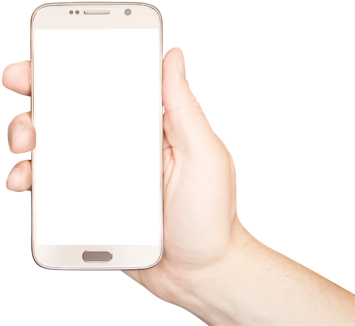 Hand Holding White Smartphone