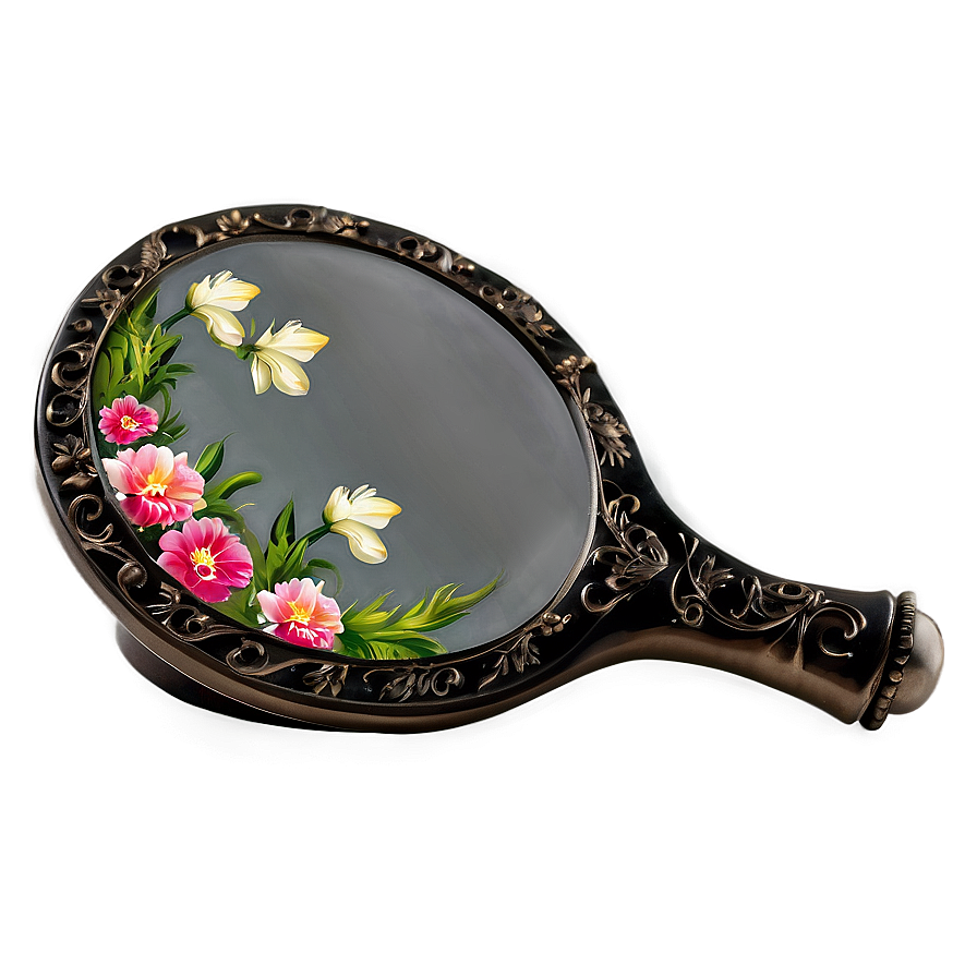 Hand Mirror With Flowers Png Gmo