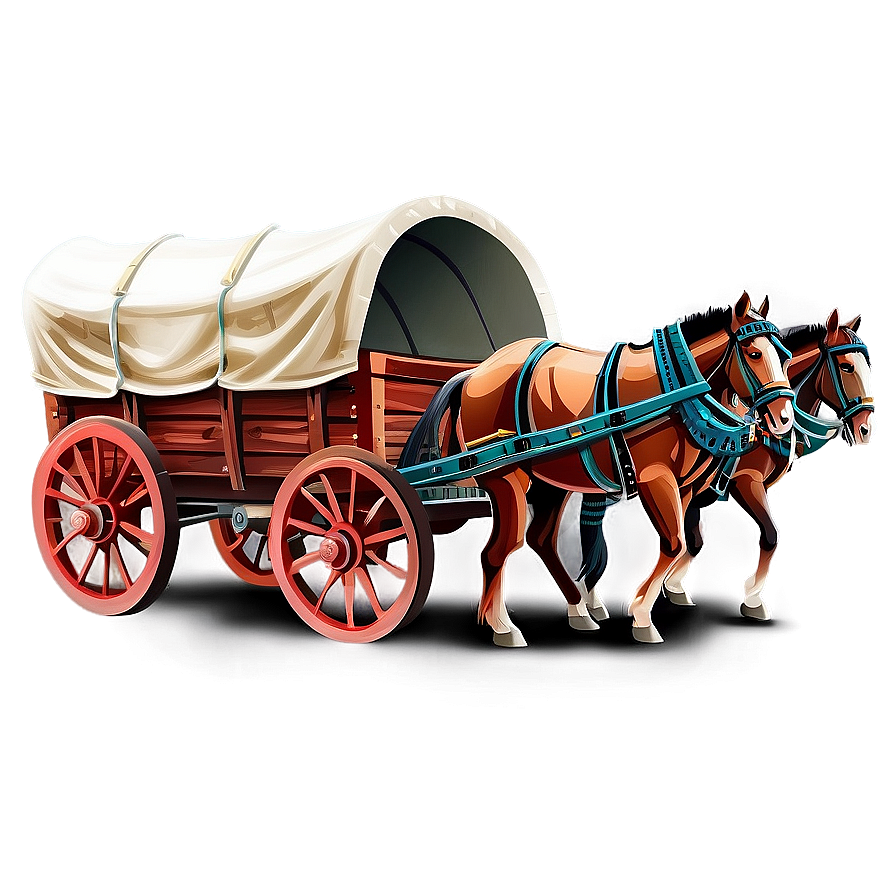 Hand-painted Covered Wagon Png Nhy48