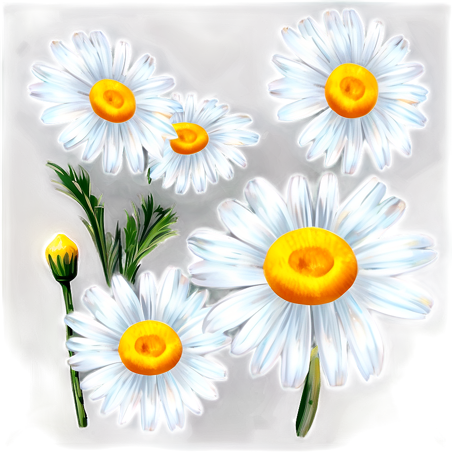 Hand Painted Daisies Png 79