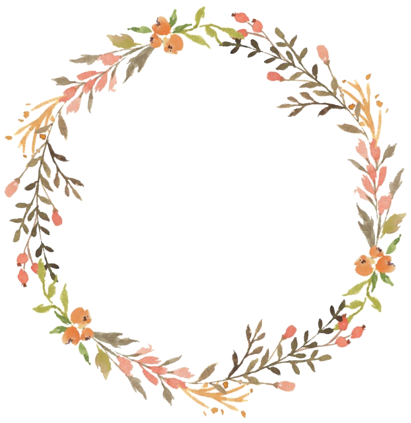 Hand Painted Floral Wreath