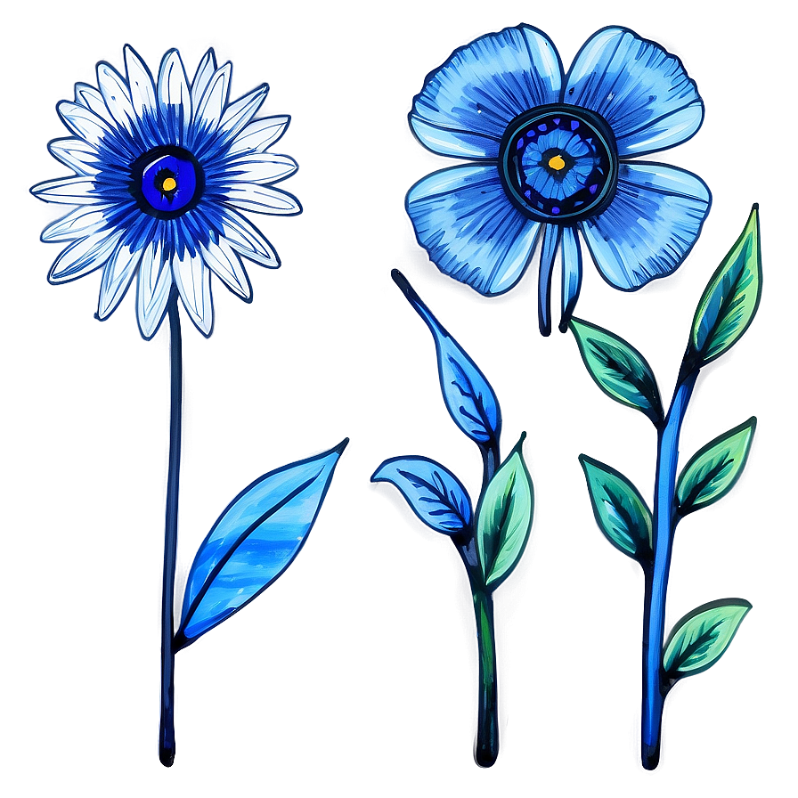 Hand Painted Indie Flower Png 96