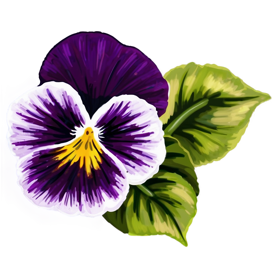 Hand Painted Pansy Png 18