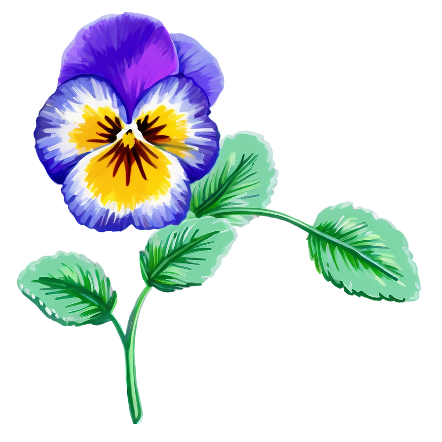 Hand Painted Pansy Png 73