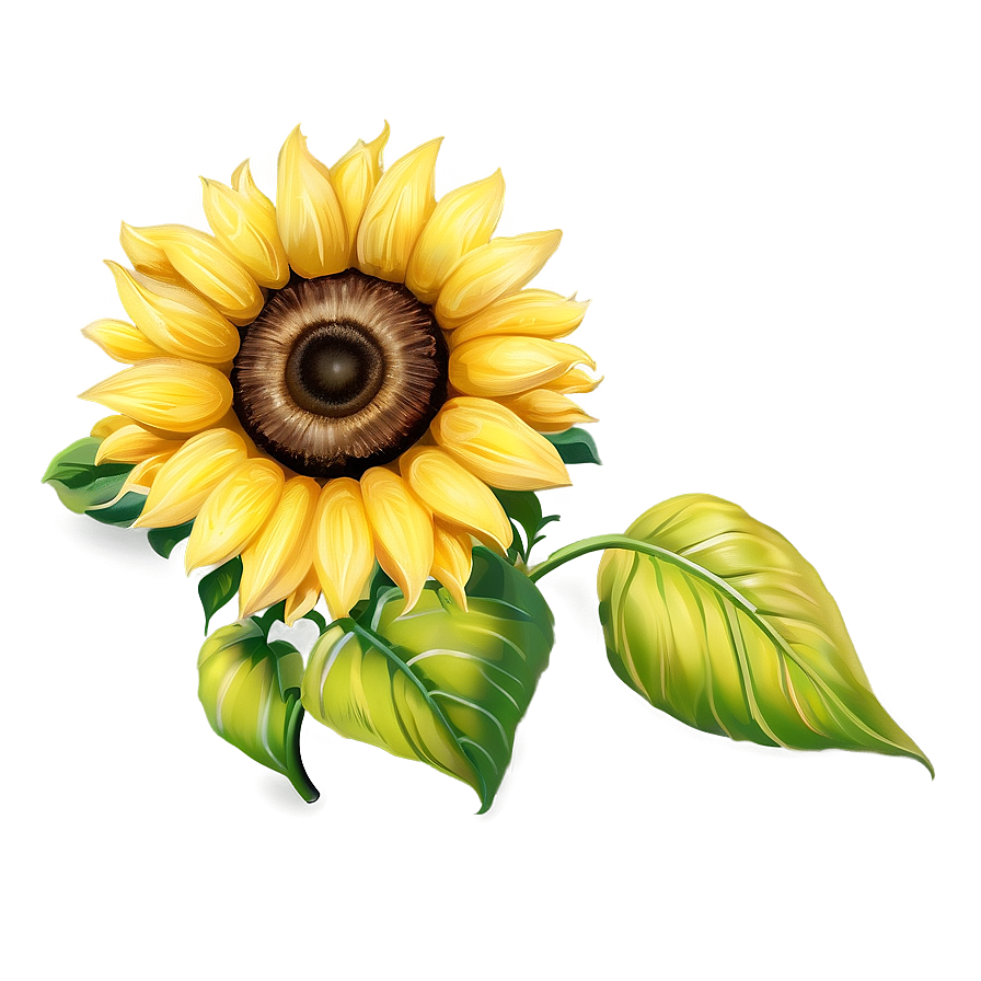 Hand Painted Sunflower Png 21