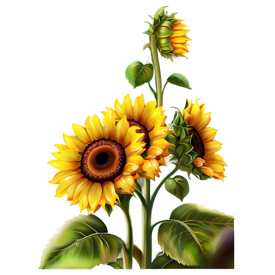 Hand Painted Sunflower Png 77