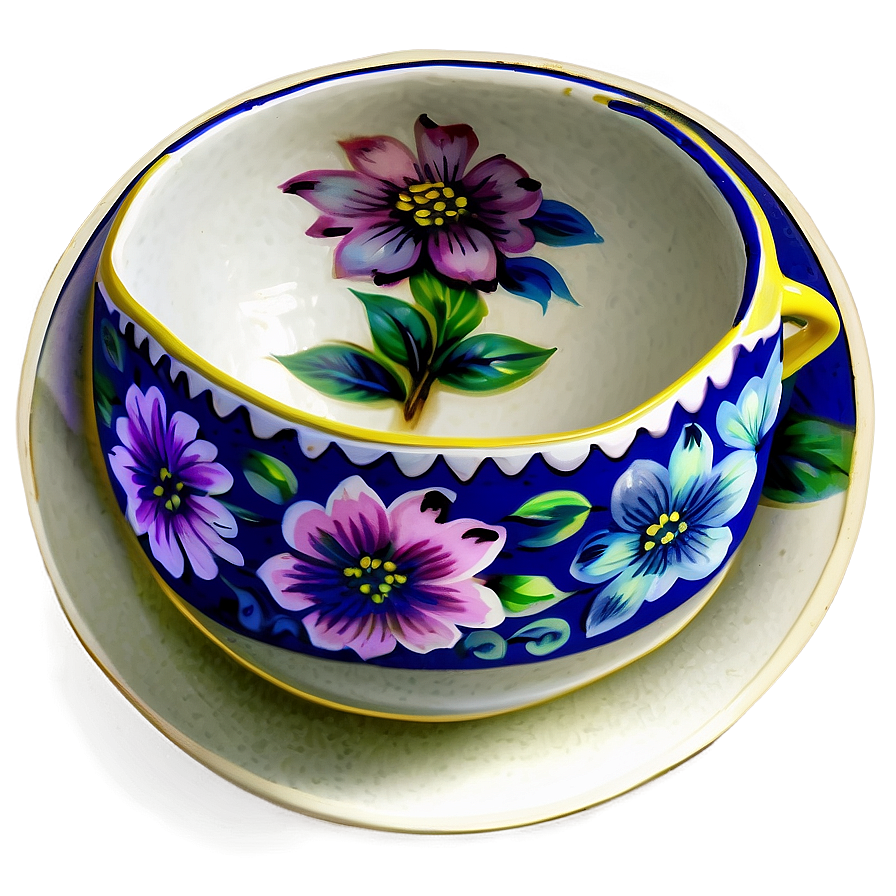 Hand Painted Tea Cup Png 05252024