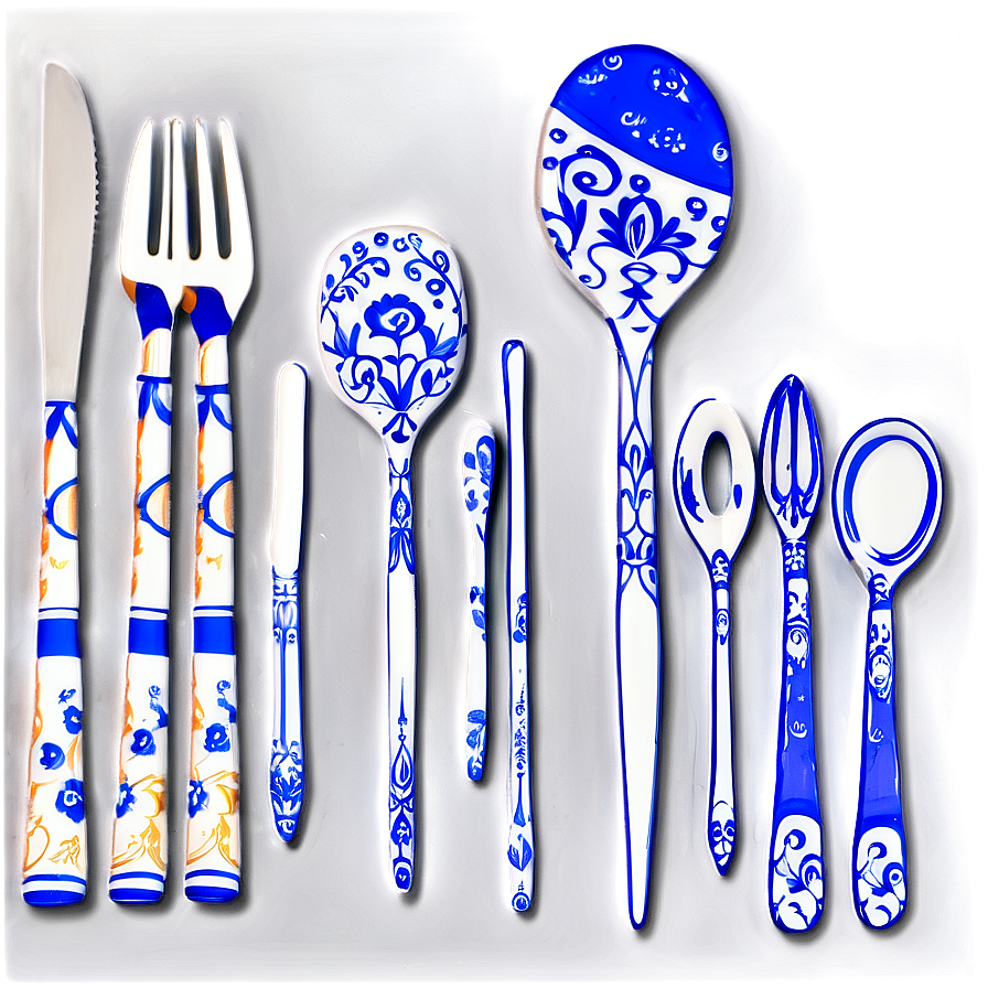 Hand Painted Utensils Art Png 06212024