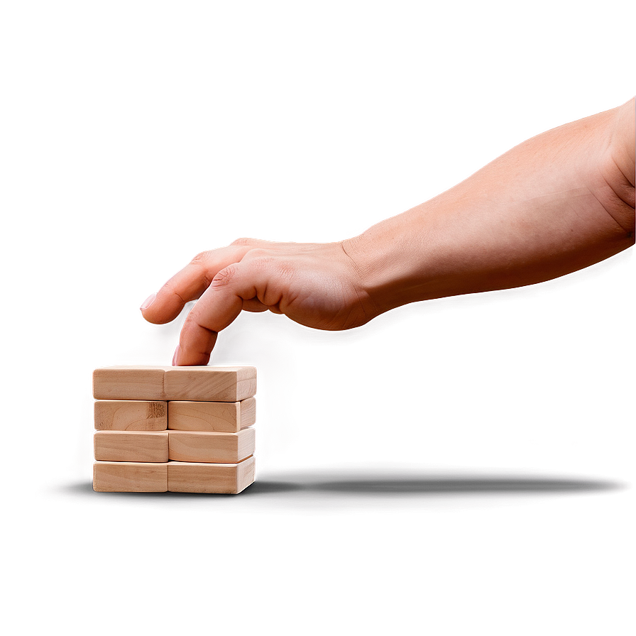 Hand Placing Jenga Block Png Rmr