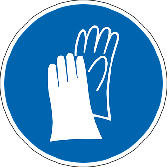 Hand Sign Icon Blue Background