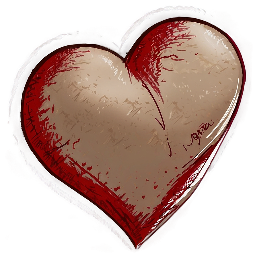 Hand Sketched Heart Png 06202024