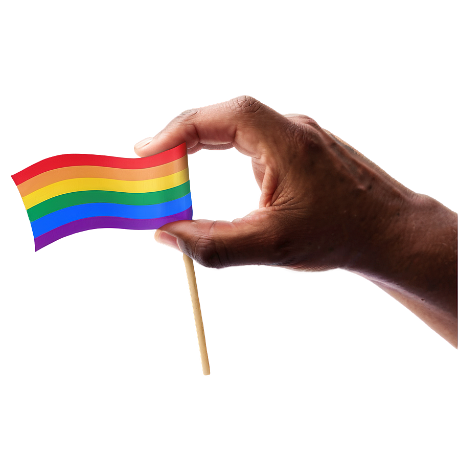 Hand-waving Lgbt Flag Png Kjt