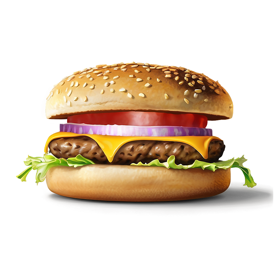 Handcrafted Cheeseburger Art Png Mwh76