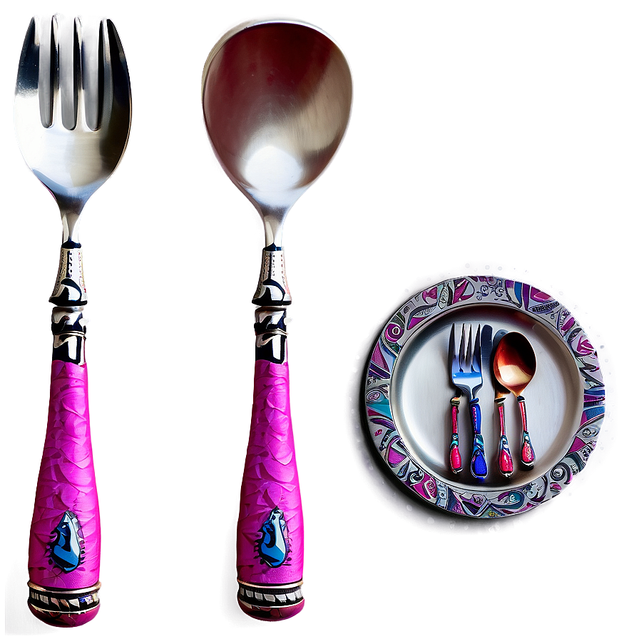 Handcrafted Utensils Design Png 64