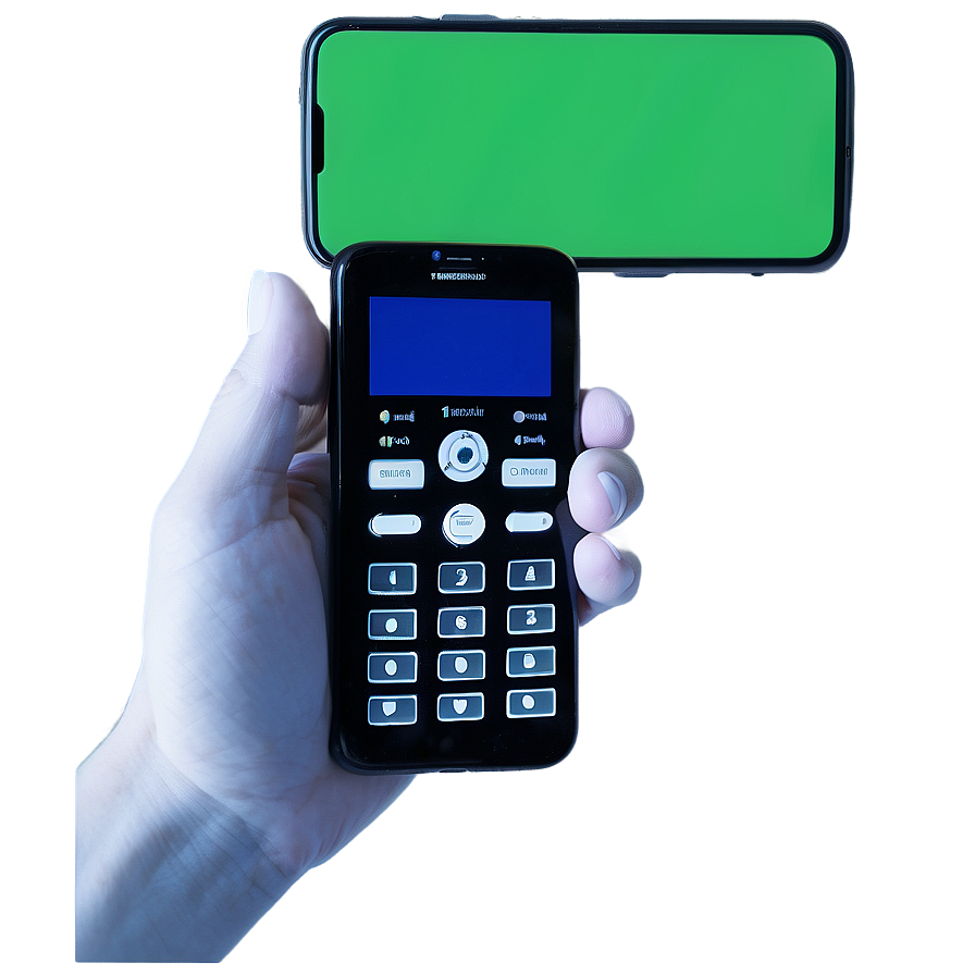 Handheld Phone Green Screen Png 06282024