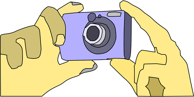 Hands Holding Camera Illustration