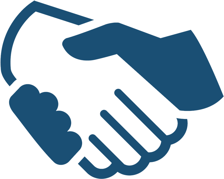 Handshake Icon Blue Background