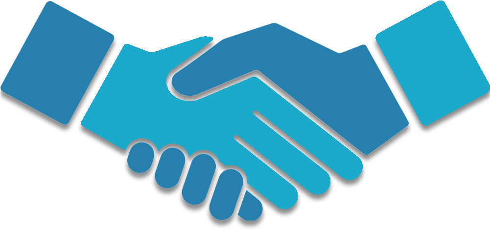 Handshake Icon Blue Background