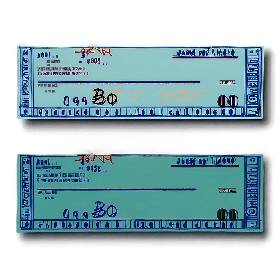 Handwritten Bank Check Replica Png 06292024