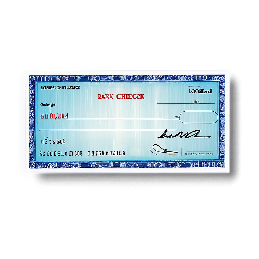 Handwritten Bank Check Replica Png 06292024