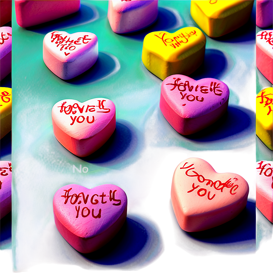 Handwritten Conversation Hearts Png 06282024