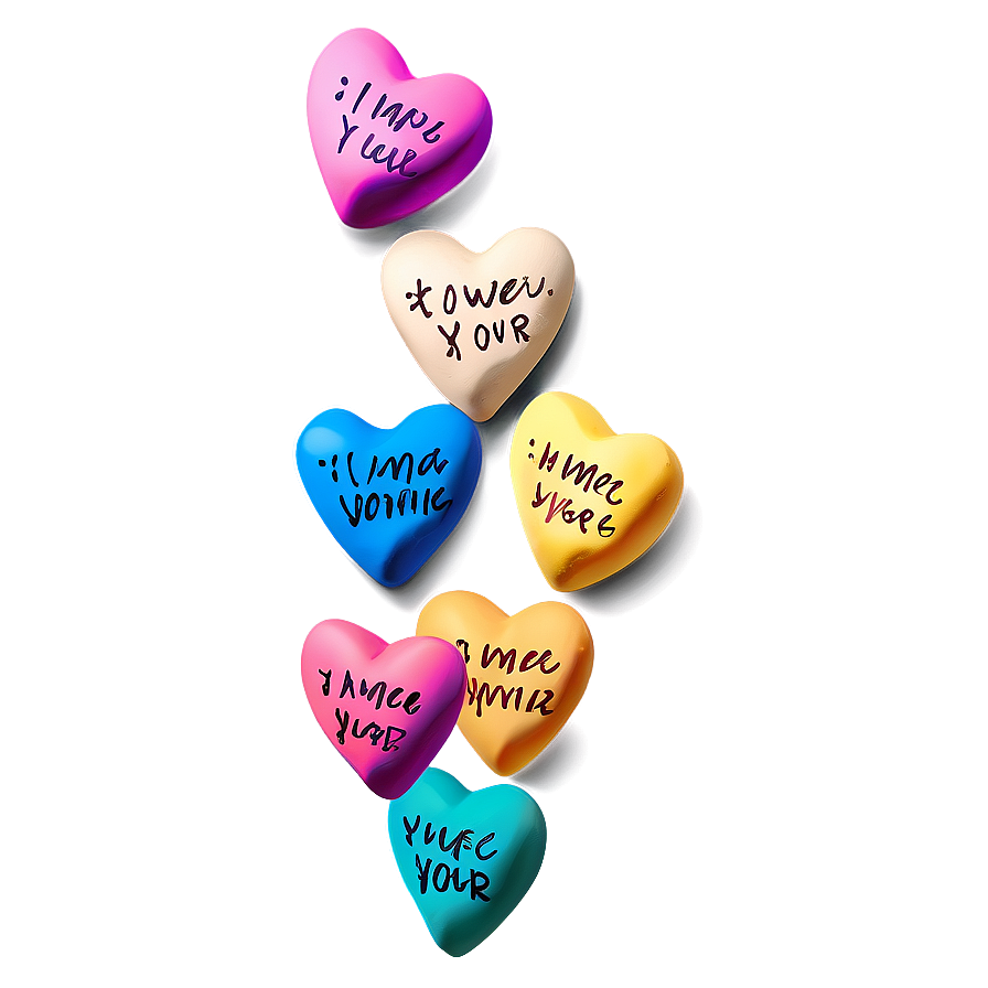 Handwritten Conversation Hearts Png Npv