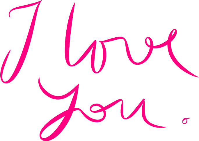 Handwritten I Love You Script