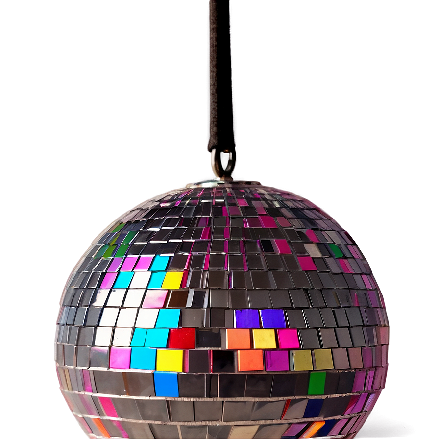 Hanging Disco Ball Teal Background