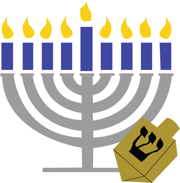 Hanukkah Menorahand Dreidel Graphic