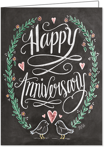 Happy Anniversary Chalkboard Art