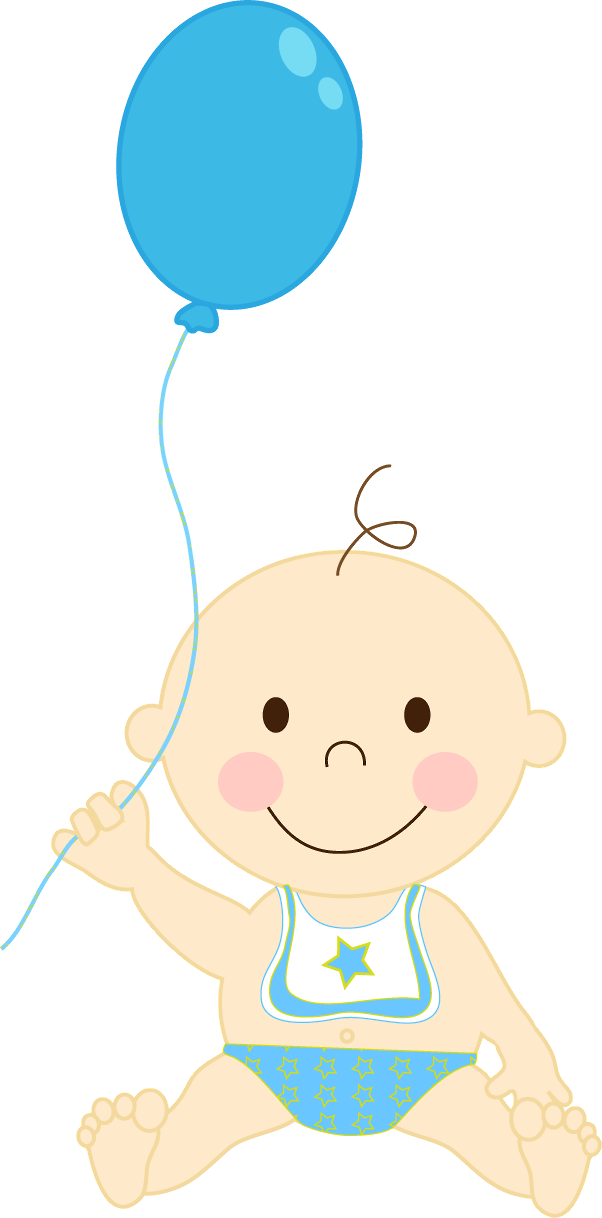 Happy Baby With Blue Balloon