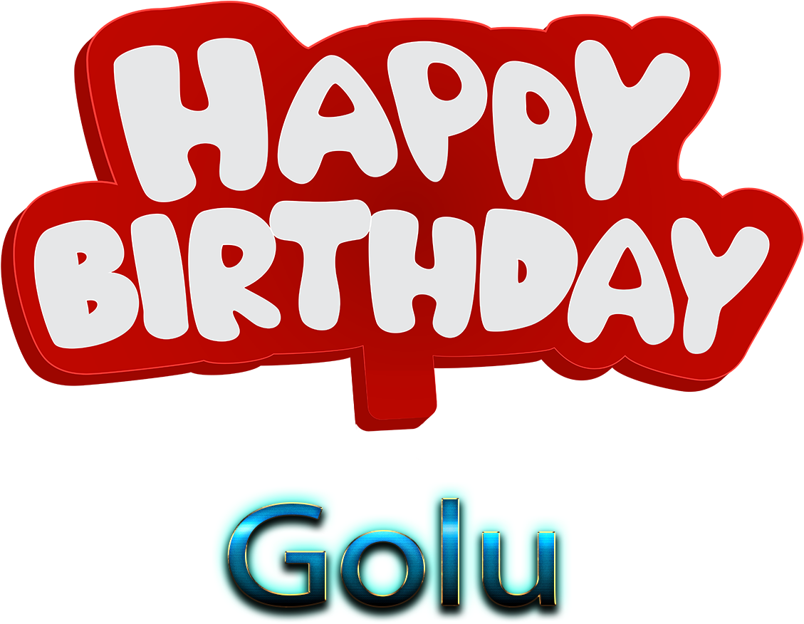 Happy Birthday Golu Balloon Text