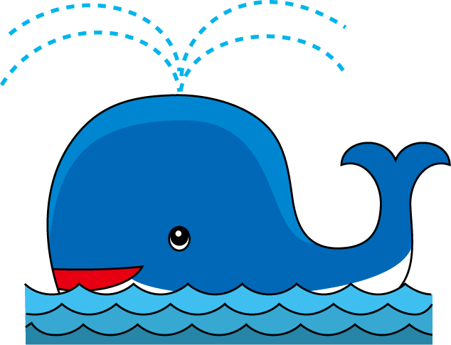 Happy Blue Whale Clipart