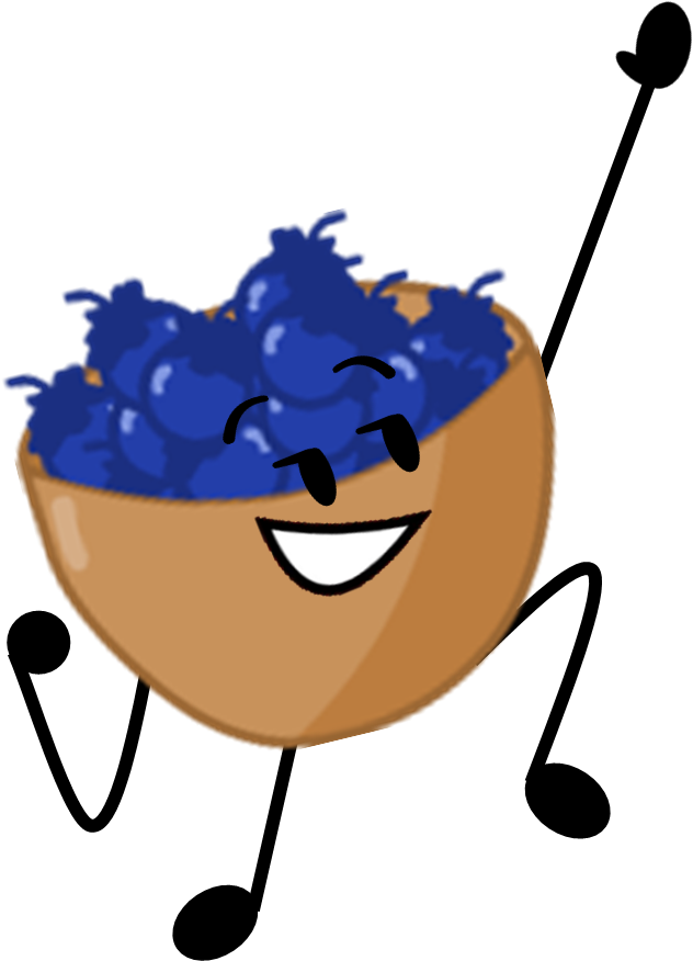 Happy Blueberry Bowl Character