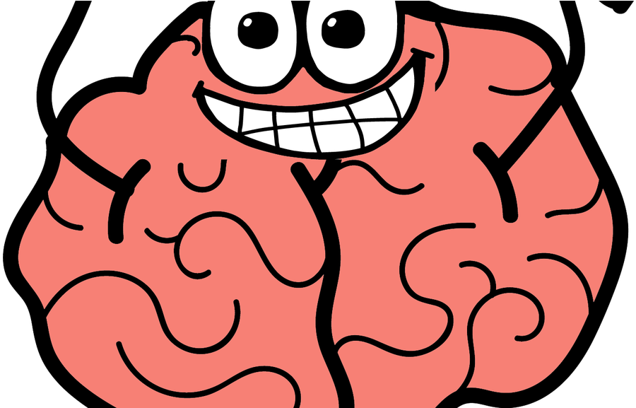 Happy Brain Cartoon Illustration