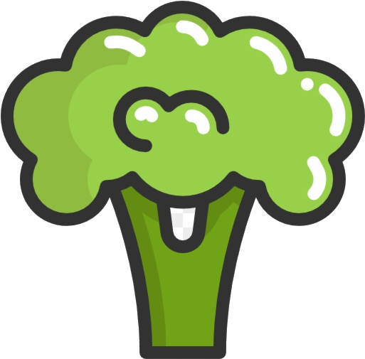 Happy Broccoli Cartoon Character