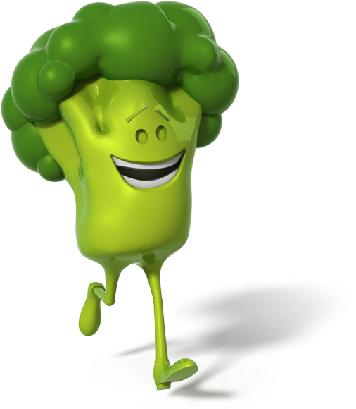 Happy Broccoli Character