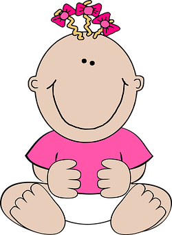 Happy Cartoon Babywith Bow