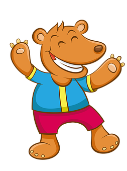 Happy Cartoon Bear Waving