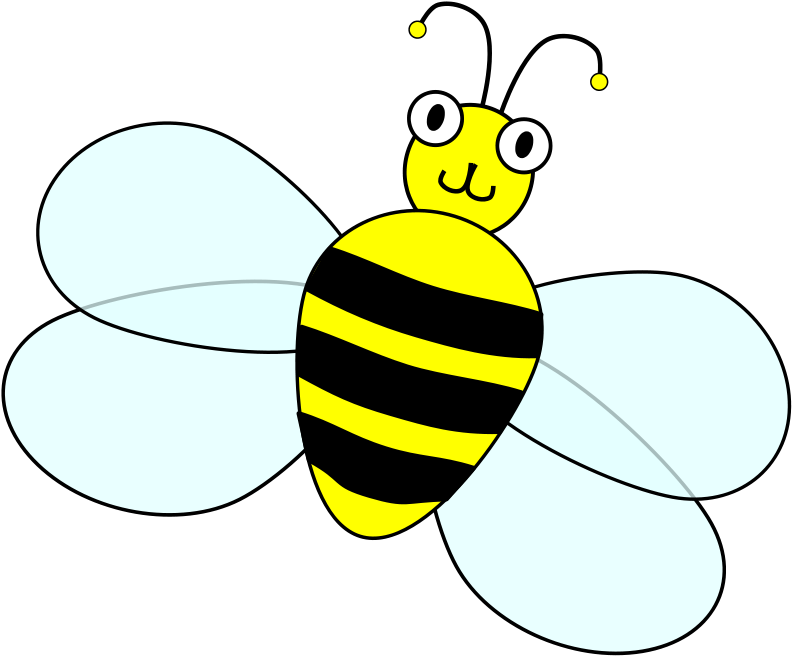 Happy Cartoon Bee Clipart.png