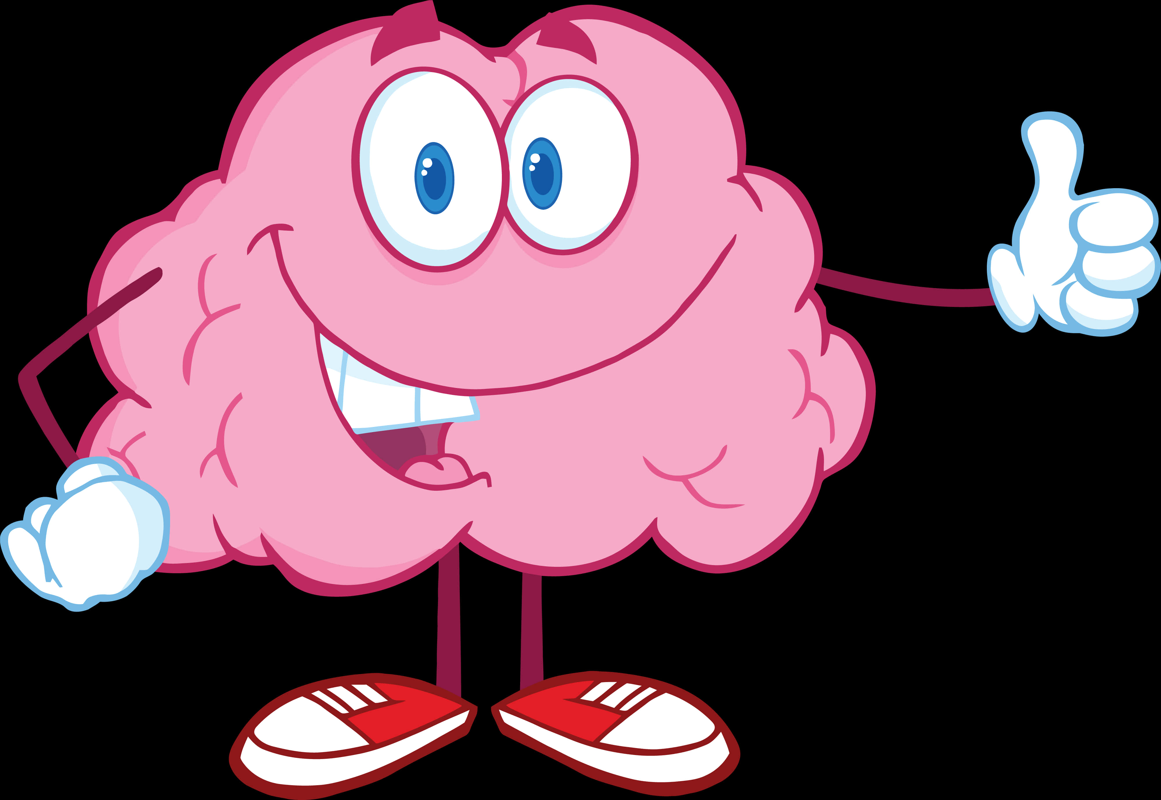 Happy Cartoon Brain Character