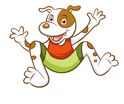 Happy Cartoon Dog Jumping